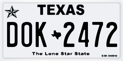 TX license plate DOK2472