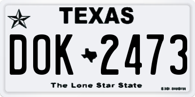 TX license plate DOK2473