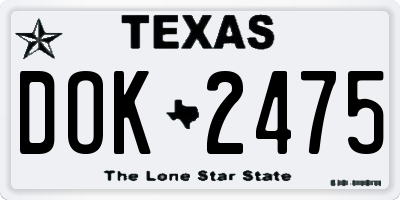 TX license plate DOK2475