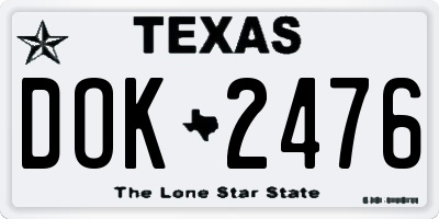 TX license plate DOK2476