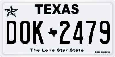 TX license plate DOK2479