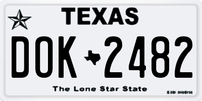 TX license plate DOK2482