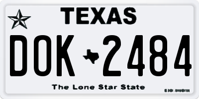 TX license plate DOK2484