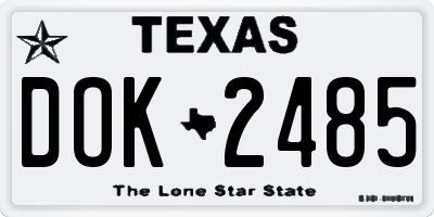 TX license plate DOK2485