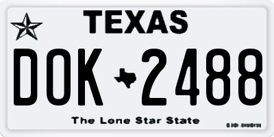 TX license plate DOK2488