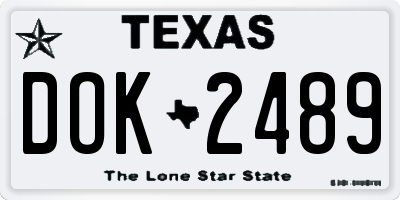 TX license plate DOK2489