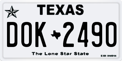 TX license plate DOK2490