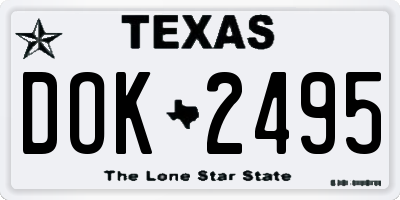TX license plate DOK2495