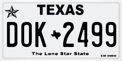 TX license plate DOK2499
