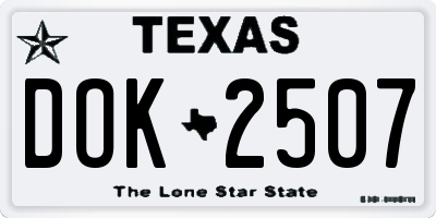 TX license plate DOK2507
