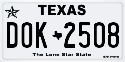 TX license plate DOK2508