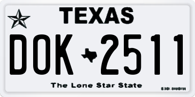 TX license plate DOK2511