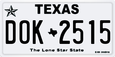 TX license plate DOK2515
