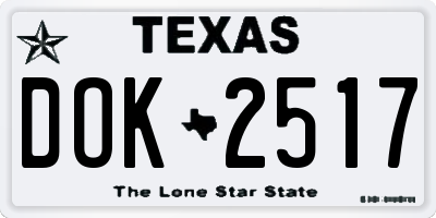 TX license plate DOK2517