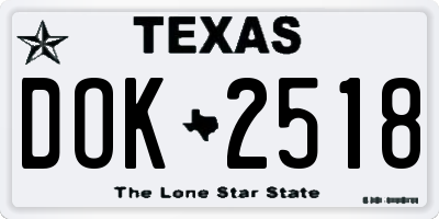 TX license plate DOK2518
