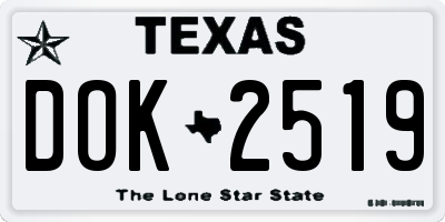TX license plate DOK2519