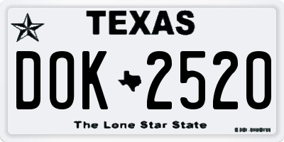 TX license plate DOK2520