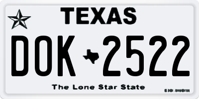 TX license plate DOK2522