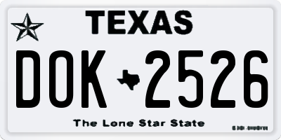 TX license plate DOK2526