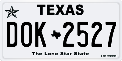 TX license plate DOK2527