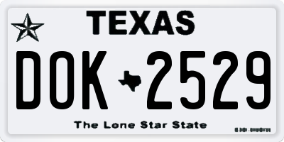 TX license plate DOK2529