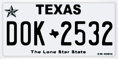 TX license plate DOK2532