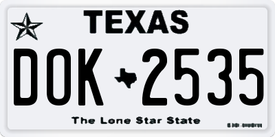 TX license plate DOK2535