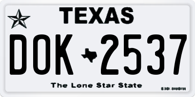 TX license plate DOK2537