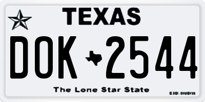 TX license plate DOK2544