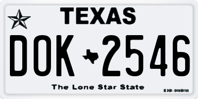 TX license plate DOK2546
