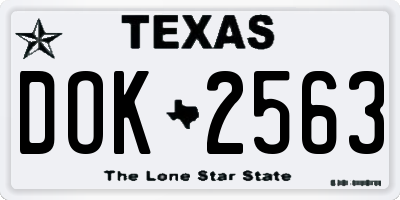 TX license plate DOK2563