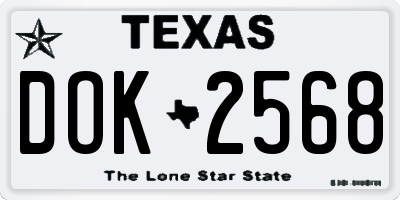 TX license plate DOK2568