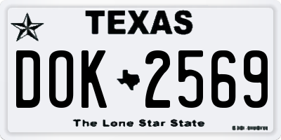 TX license plate DOK2569
