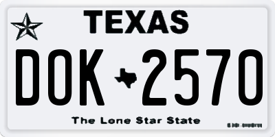 TX license plate DOK2570