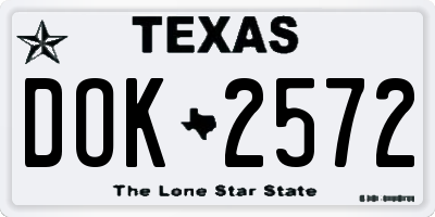 TX license plate DOK2572