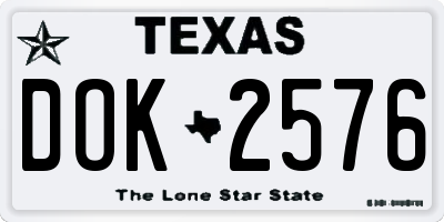TX license plate DOK2576