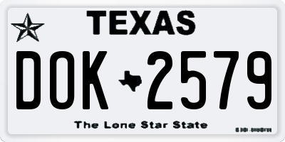 TX license plate DOK2579