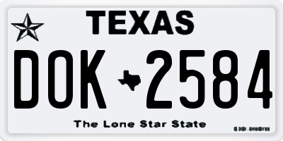 TX license plate DOK2584