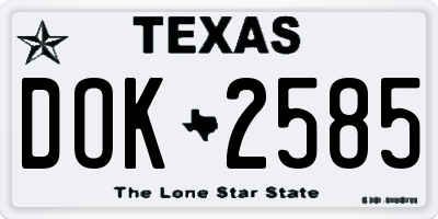 TX license plate DOK2585