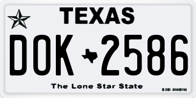 TX license plate DOK2586