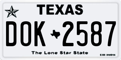 TX license plate DOK2587