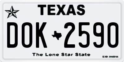 TX license plate DOK2590