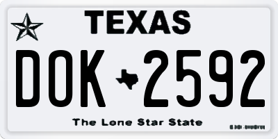 TX license plate DOK2592