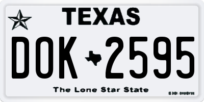 TX license plate DOK2595