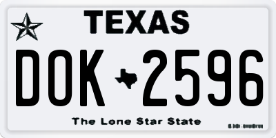 TX license plate DOK2596