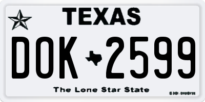 TX license plate DOK2599