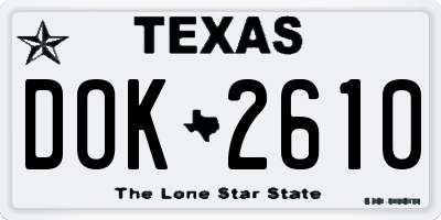 TX license plate DOK2610