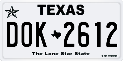 TX license plate DOK2612