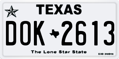 TX license plate DOK2613
