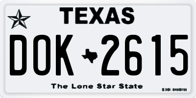 TX license plate DOK2615